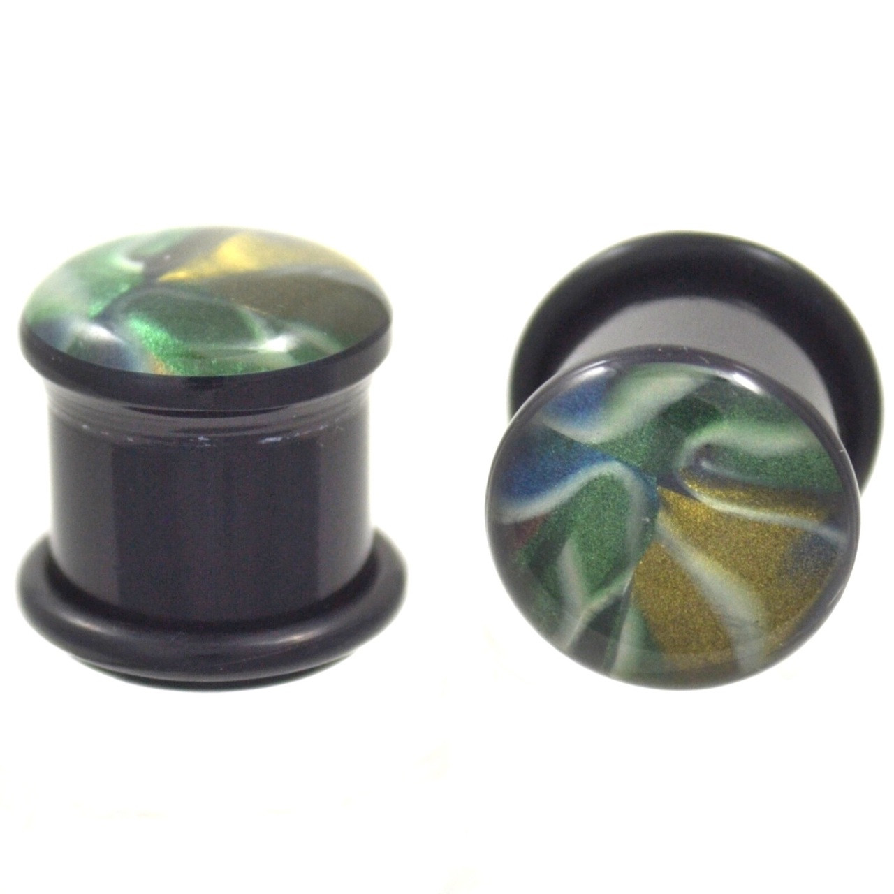 Unique Abalone Dome Single Flared Plugs (2g5/8")