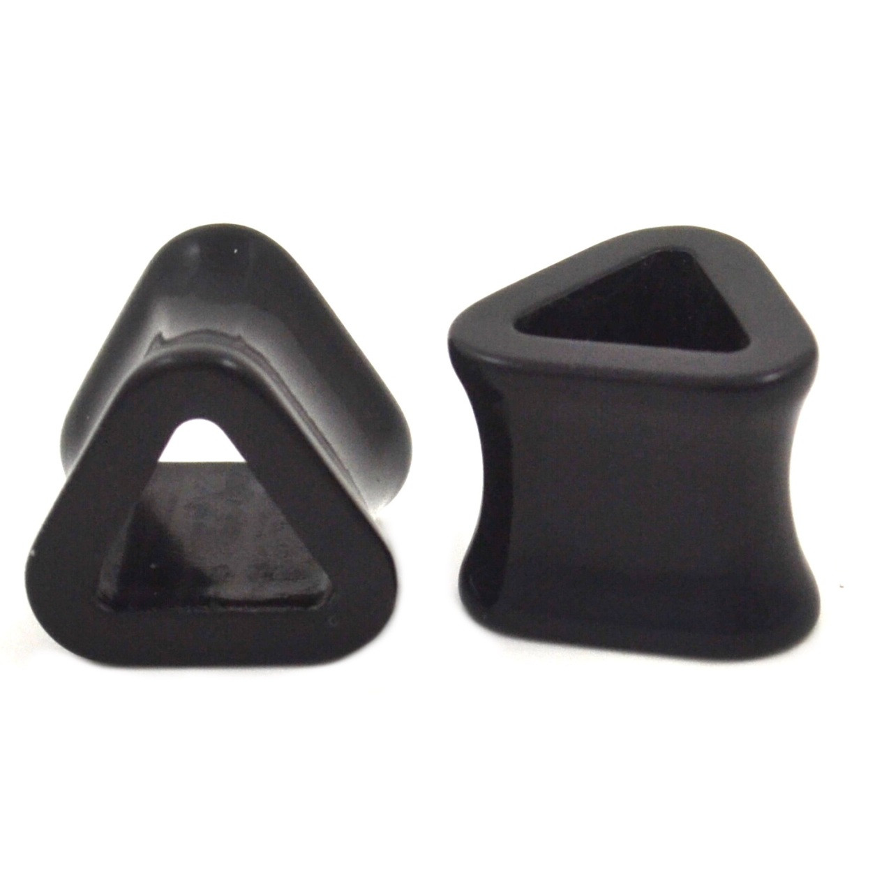 Black Acrylic Triangle Shape Ear Plugs (6g-15/16