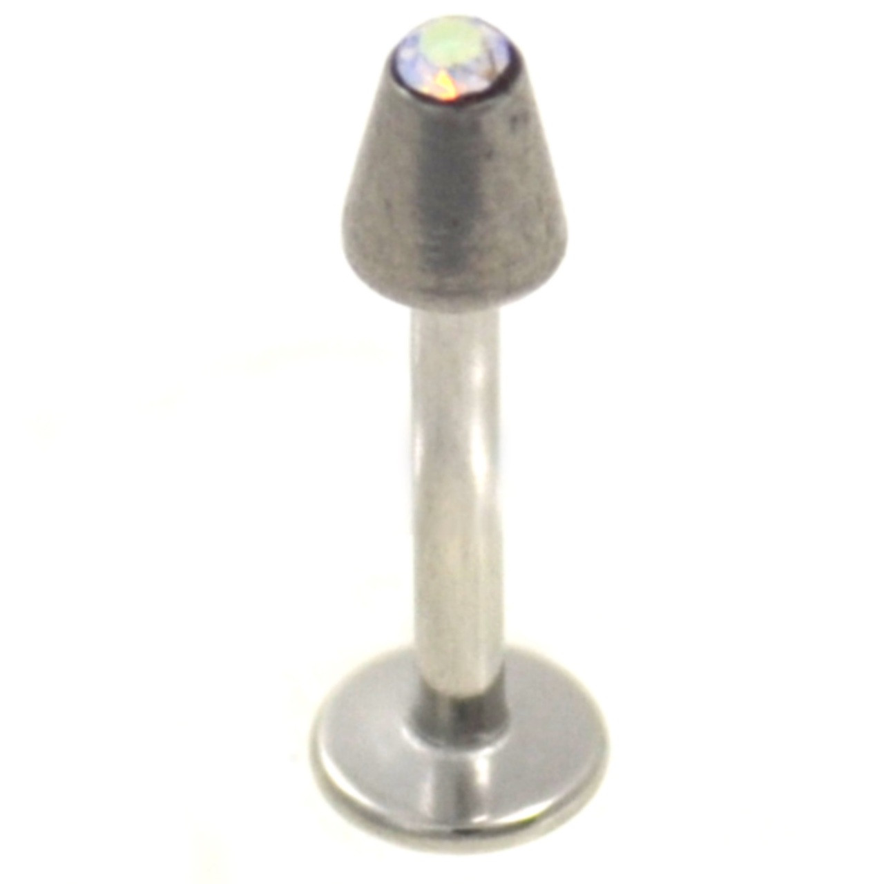 AB Cz Gem Cone Top Labret Monroe Stud - 16G | BodyDazz.com