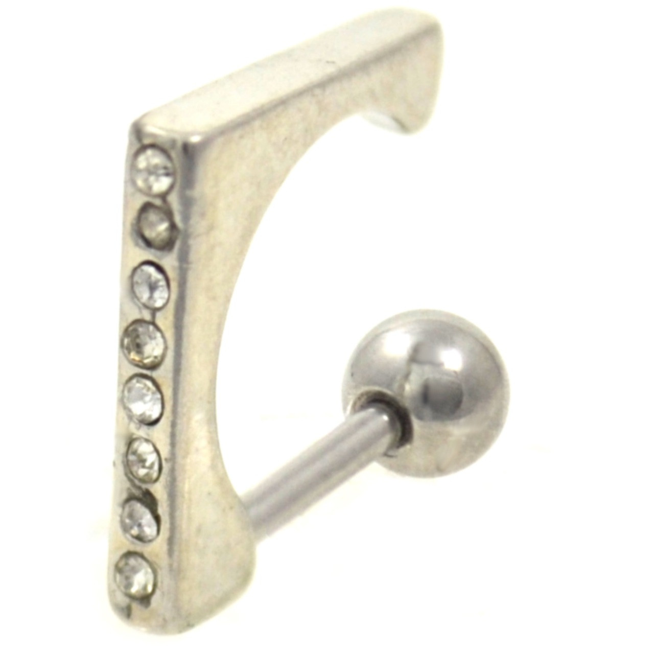 Clear Gem Lined Cartilage Piercing Cuff Earring 16g