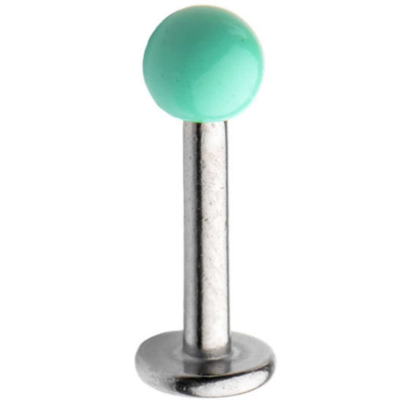 Mint Green Ceramic Coated Ball Top Labret Monroe 16G | BodyDazz.com