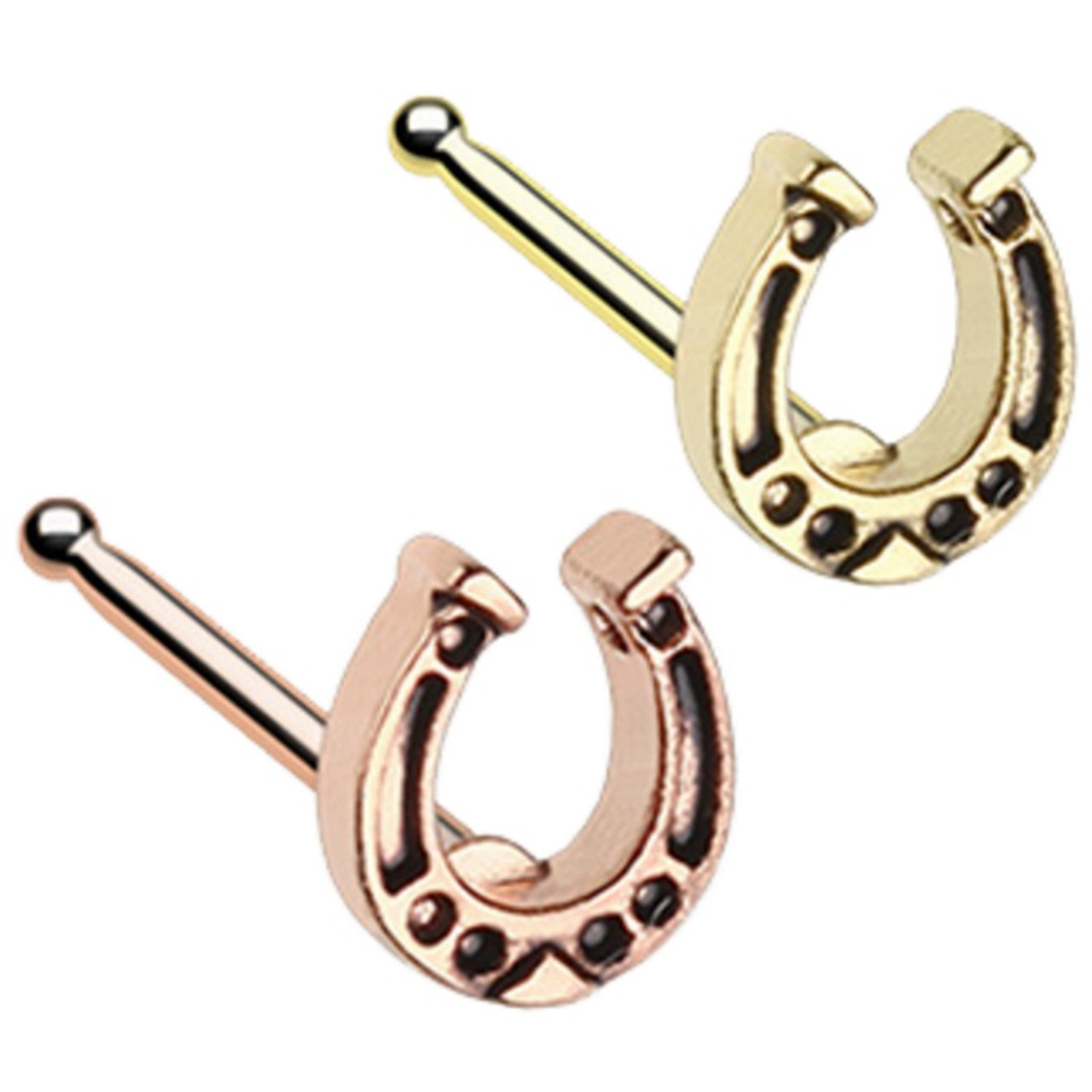 Stainless steel horseshoe ear piercing hoop earring 16g 3/8