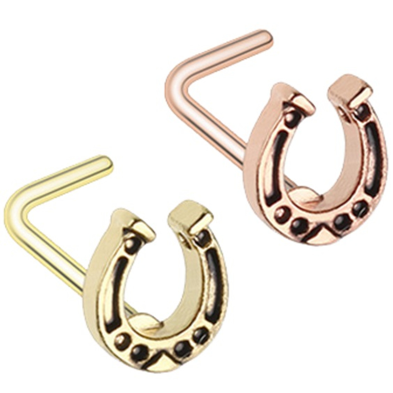 12pcs Stainless Steel Nose Ring Hoop Septum Rings Lip Studs Nostril  Earrings Tragus Ear Lip Fake Piercing Horseshoe Body Jewelry - AliExpress