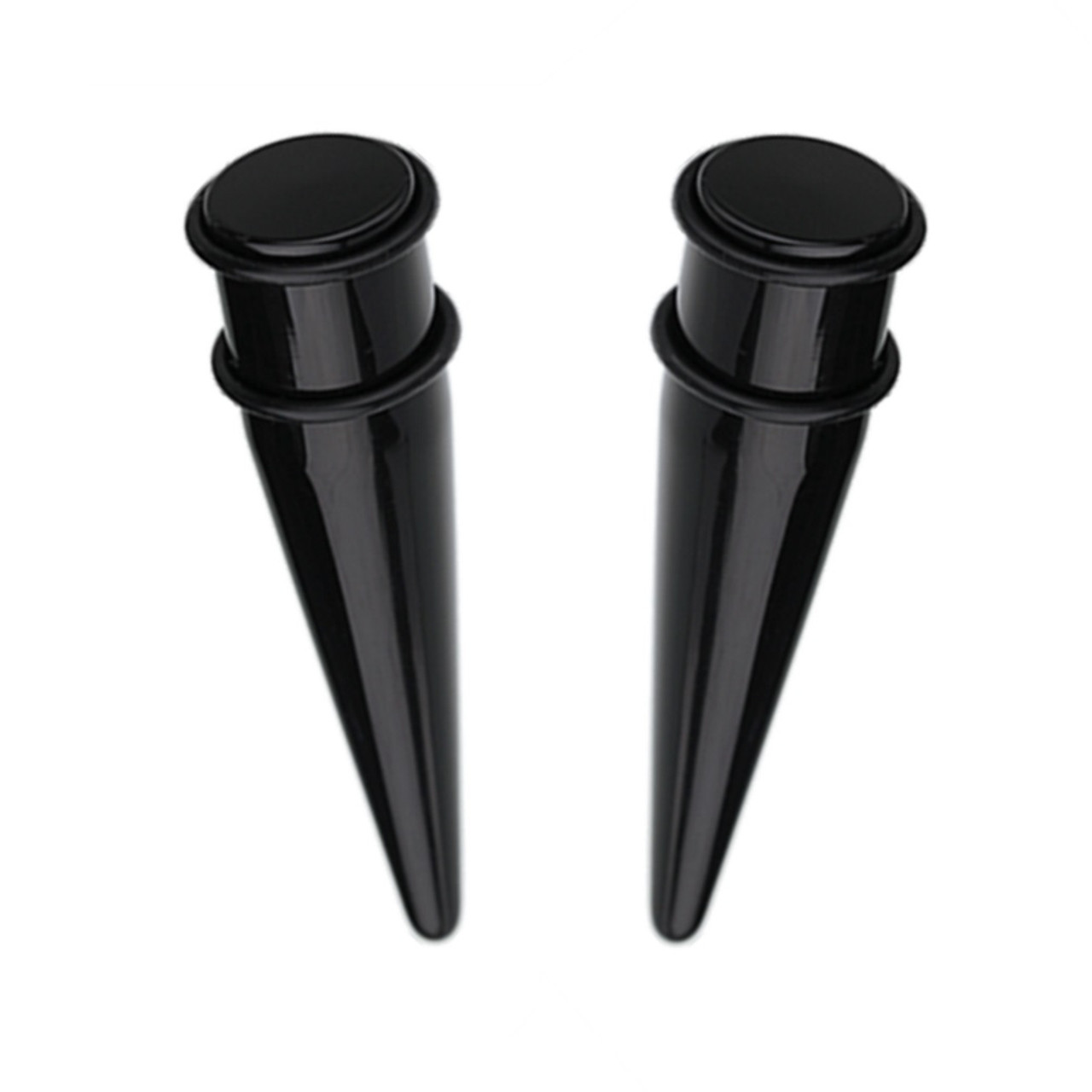 Large Gauge Black Acrylic Tapers (11mm-25mm)