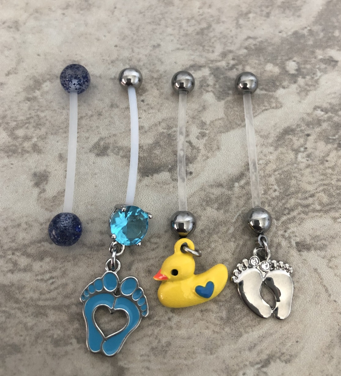 4PC Value Pack Lot Flexible Pregnancy Belly Rings