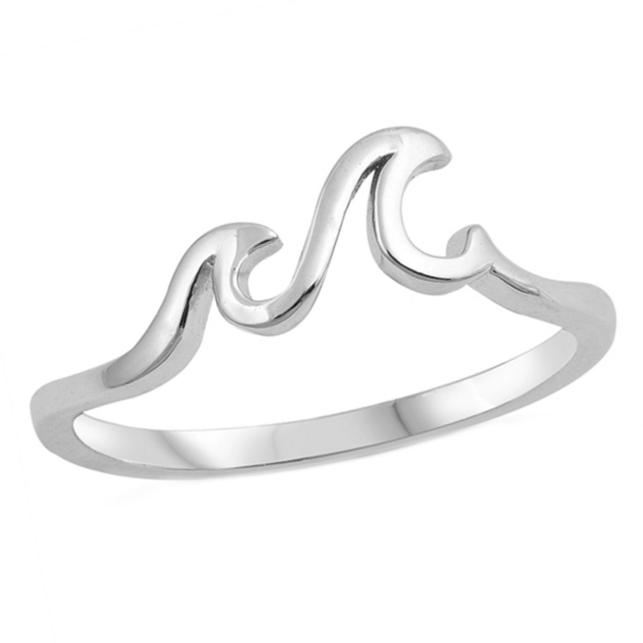 Double Wave Design 925 Sterling Silver Ring