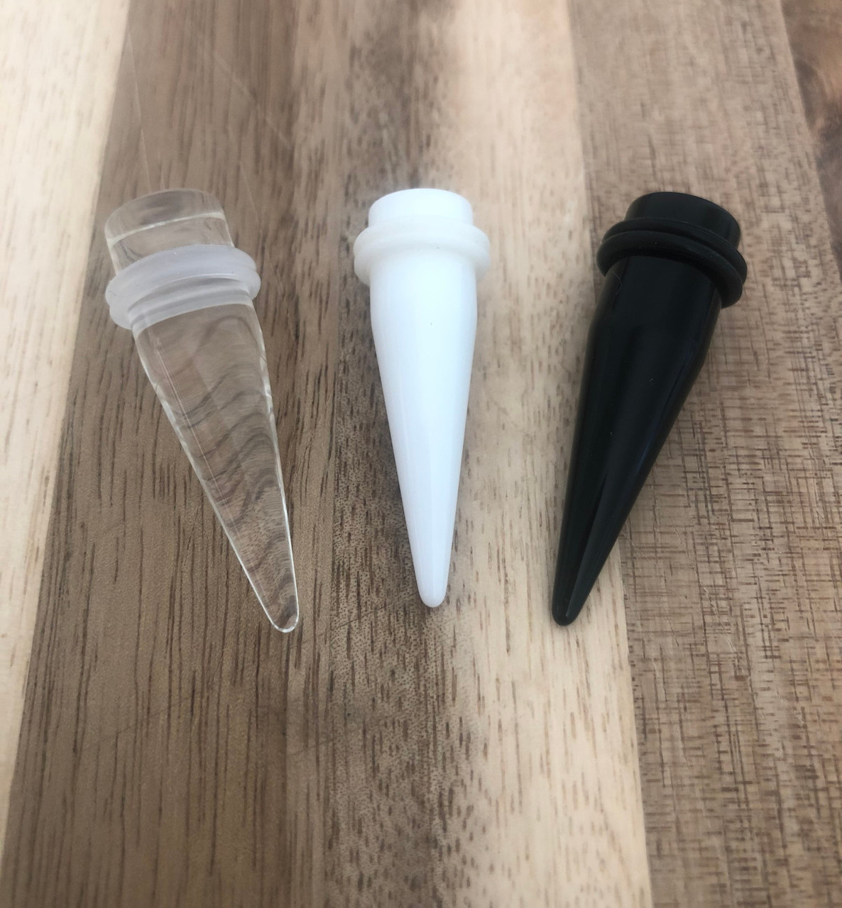 Short Length Clear Acrylic Tapers (14G25mm)