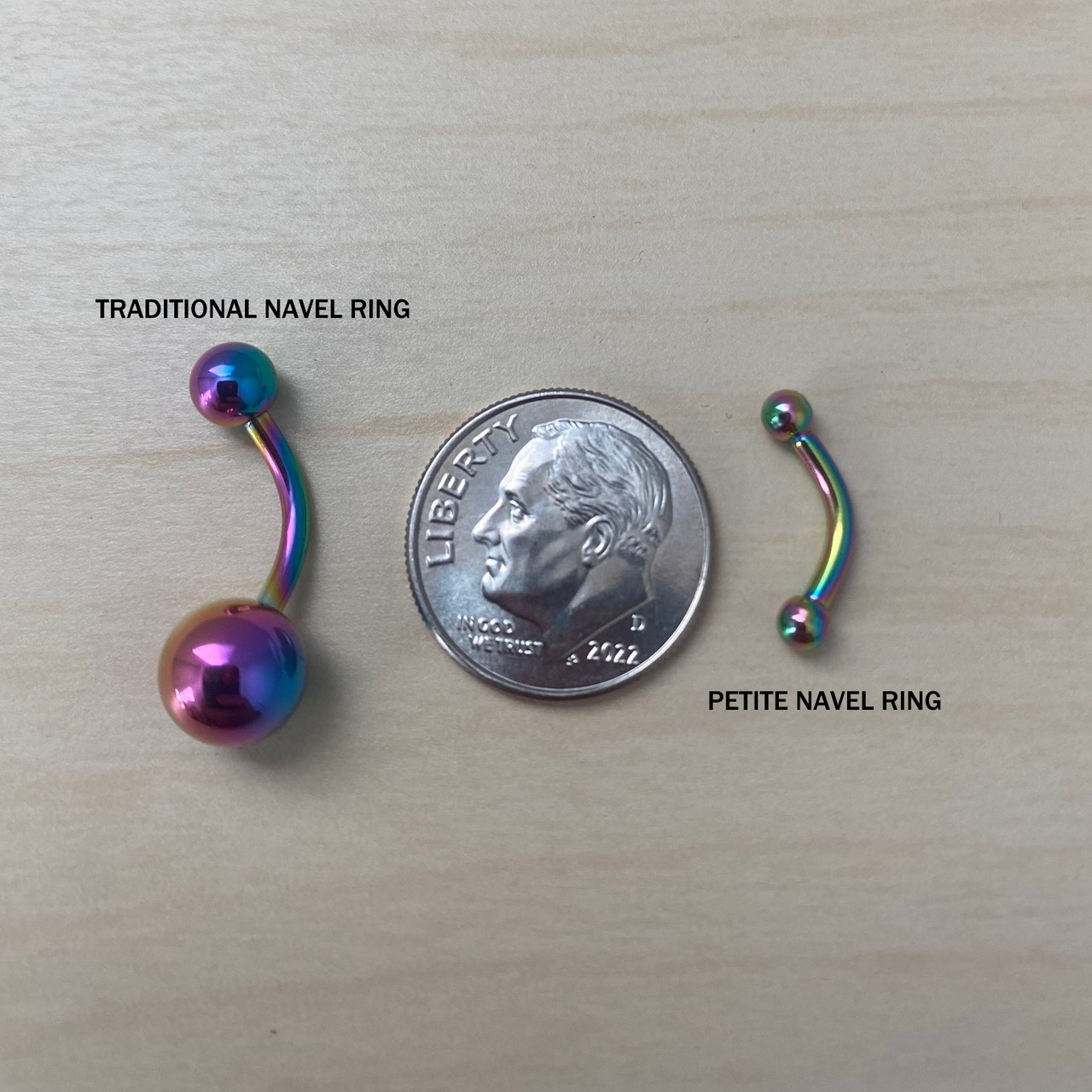 Petite Surgical Steel Belly Button Rings 14G 8mm (Smaller than Standard