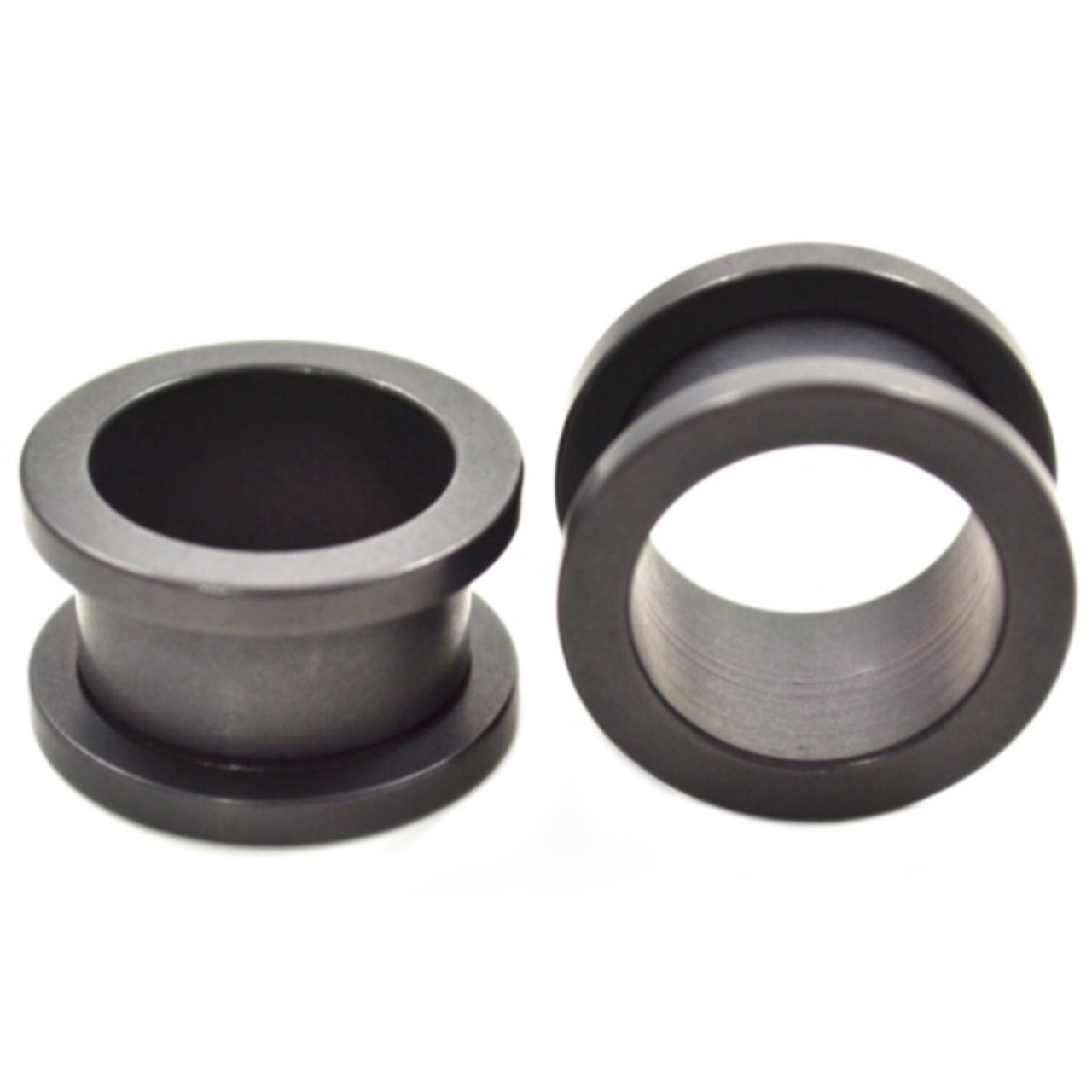 Black Steel Matte Screw Fit Tunnel Plugs (2g15/16")