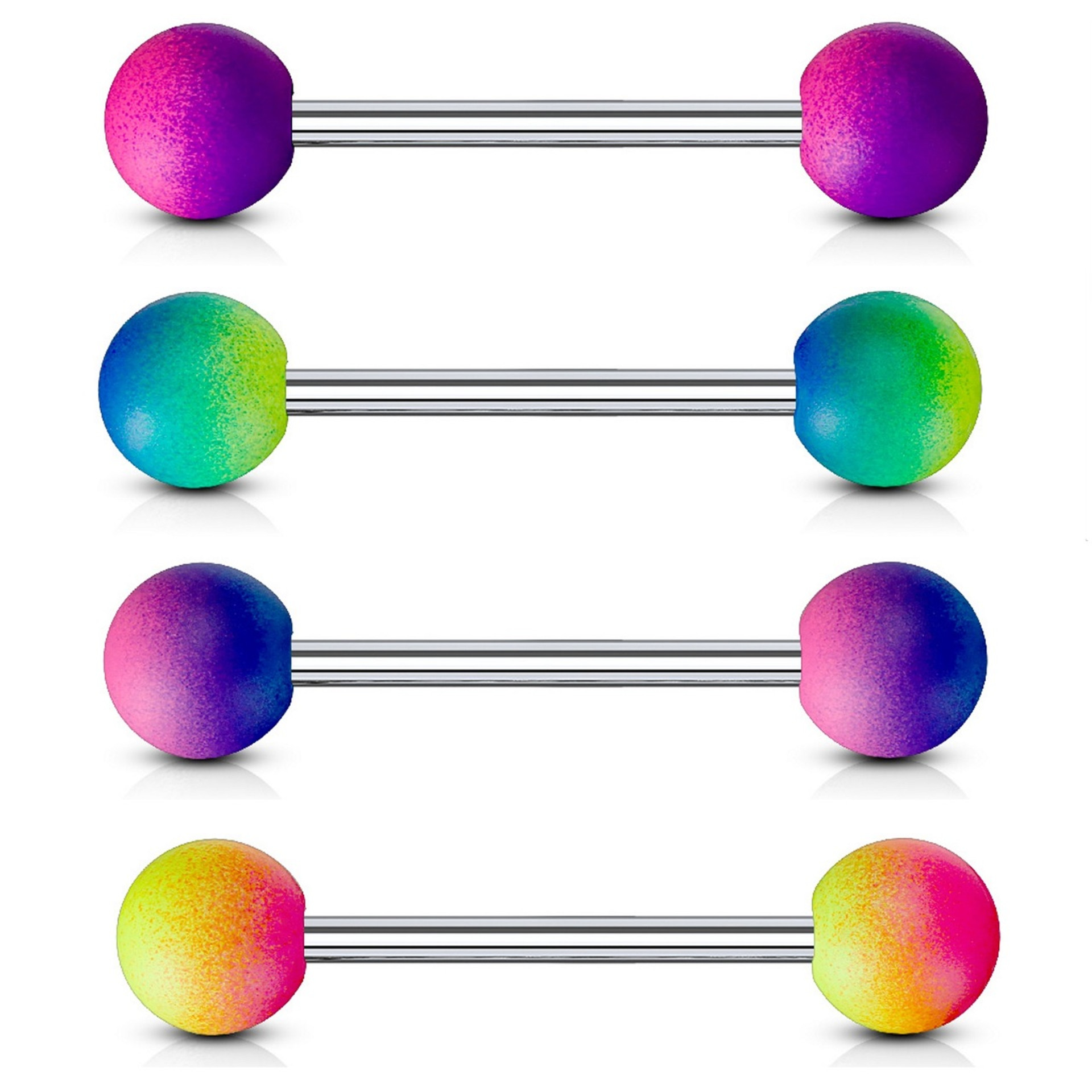 MultiColor Rubber Coated Ball Barbell 14g 5/8"