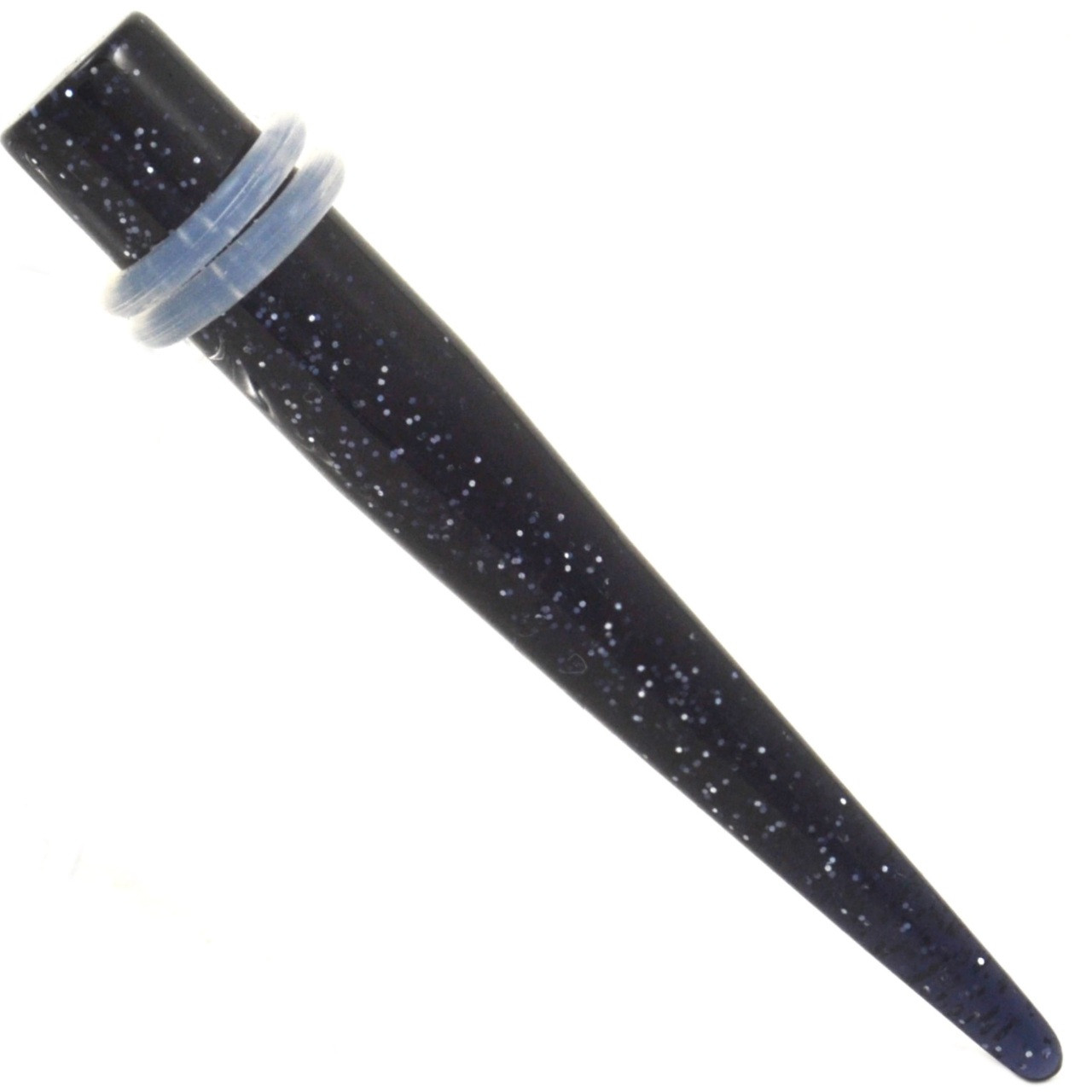 Pair Black Titanium Fake Tapers Earrings (2g Look)