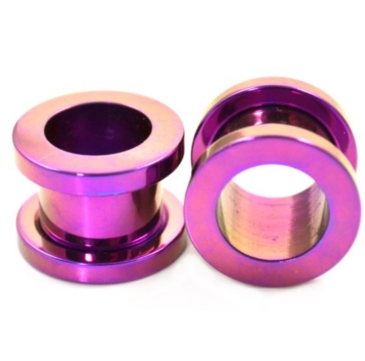 Light Blue Titanium Screw Fit Tunnel Plugs (14g1") BodyDazz