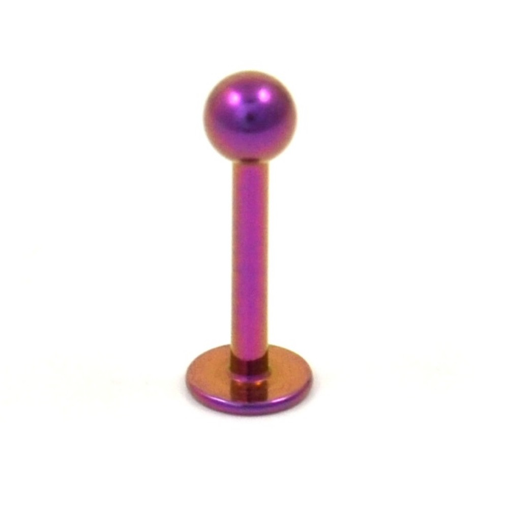 16G Black Titanium Ball Labret Monroe Ring 3 Sizes