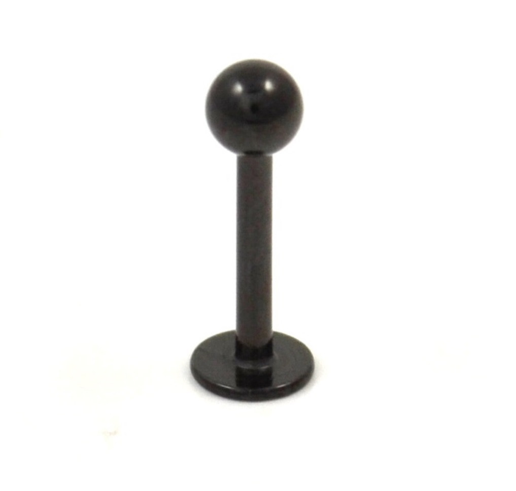 16G Black Titanium Ball Labret Monroe Ring - 3 Sizes | BodyDazz.com