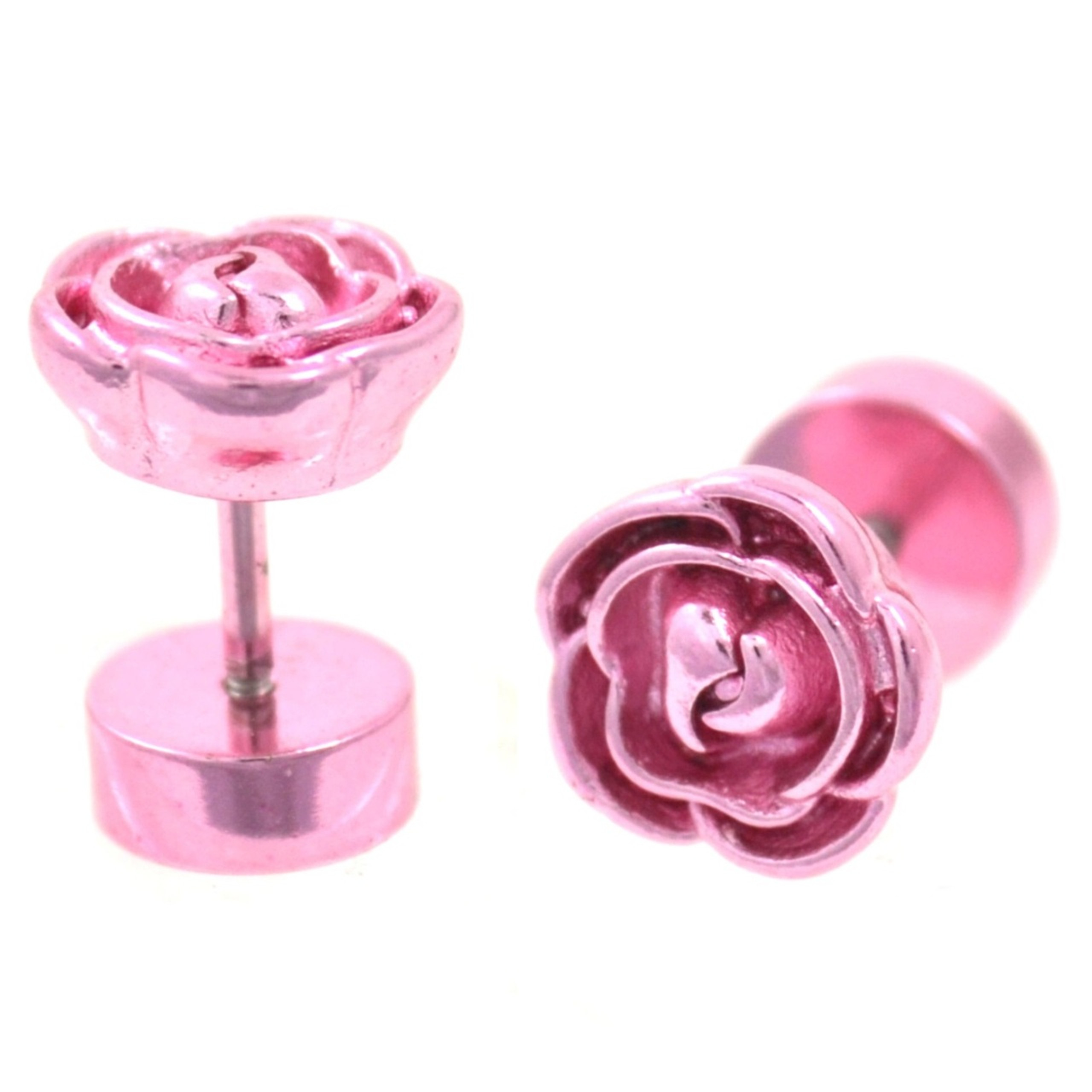 Black Rose Fake Plug Acrylic Earrings