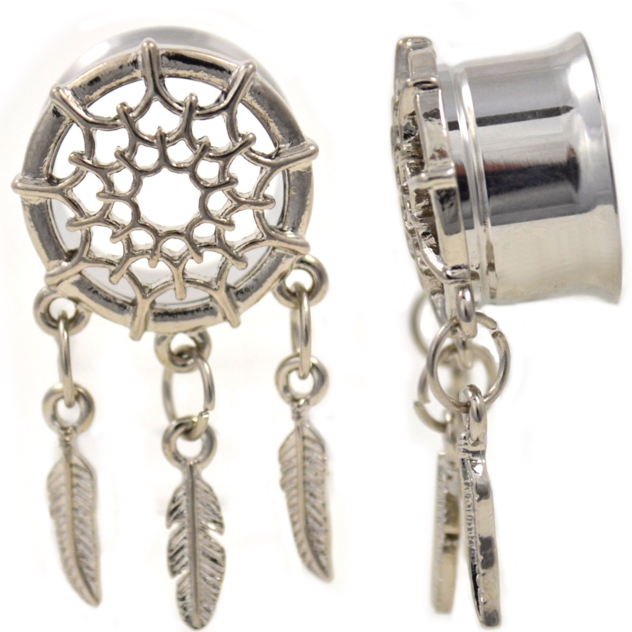  & Triple Feather Dangle Steel Tunnels (00g1")