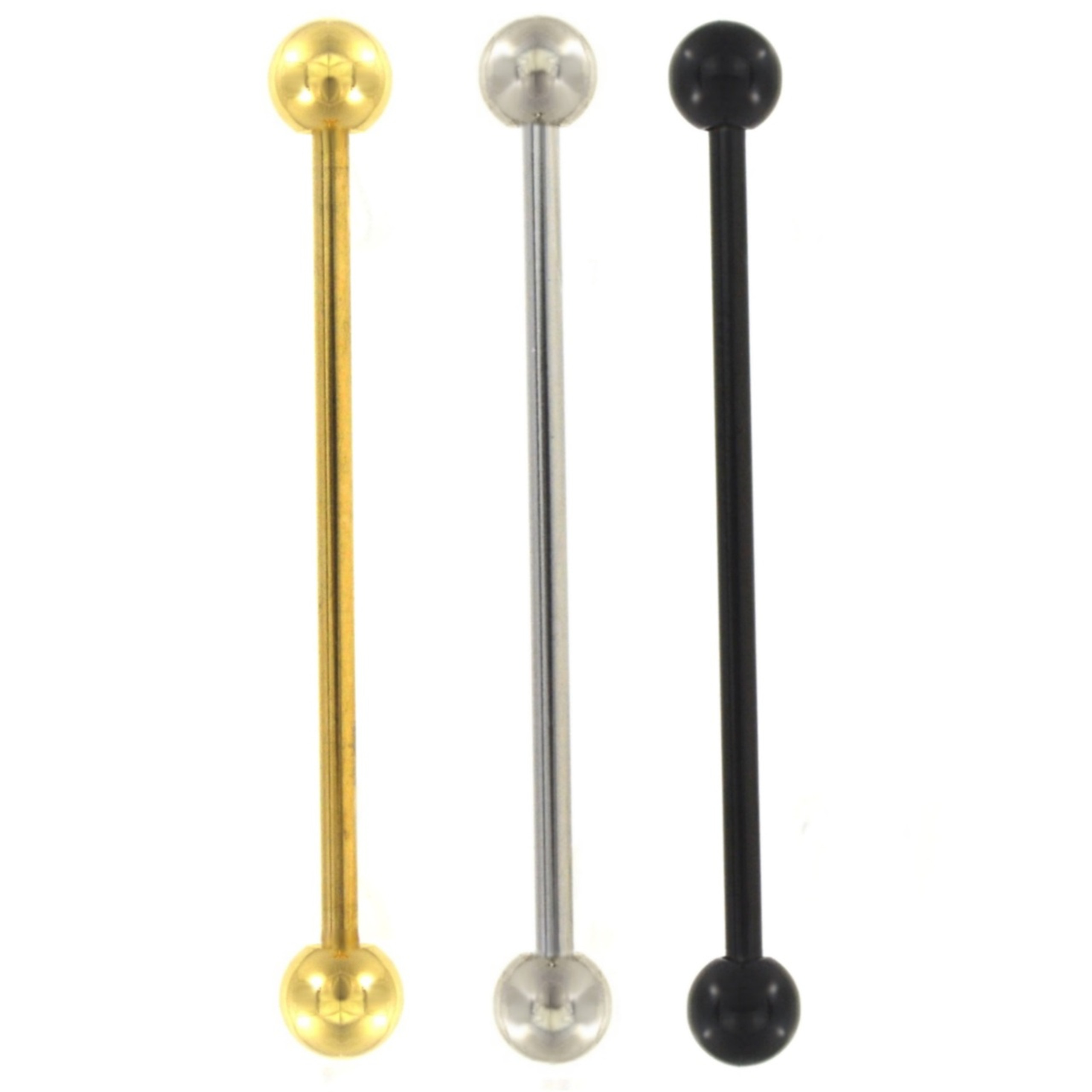 Set of 3 Colors Industrial Piercing Barbells 14G | BodyDazz.com