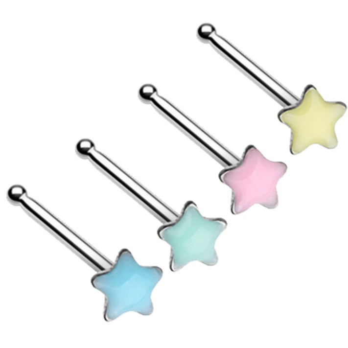 Glow in the Dark Star Nose Ring Stud 20G