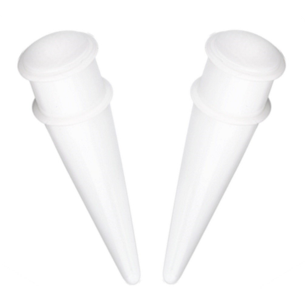 Large Gauge Black Acrylic Spiral Tapers (12mm20mm)