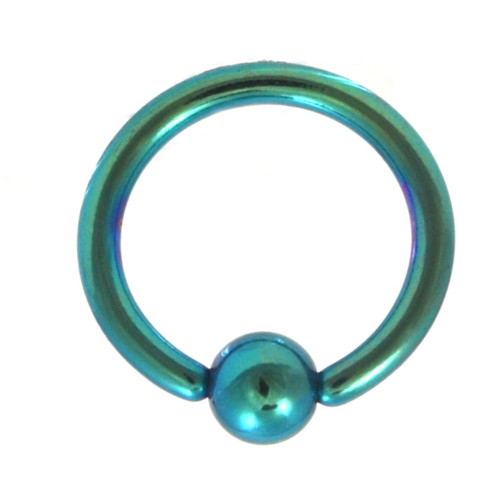Green Fixed Ball Captive Bead Ring CBR 14G 3/8"