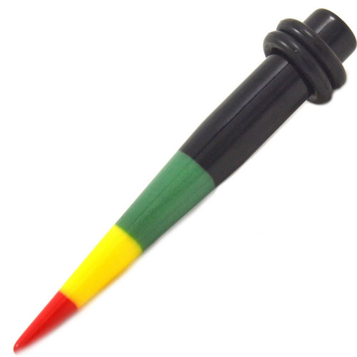 Rasta Striped Acrylic Tapers Ear Expanders (8g-00g)