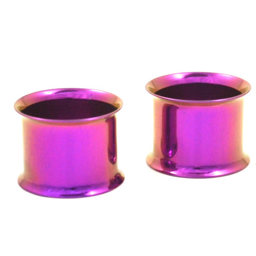 Purple Titanium Double Flared Tunnel Plugs (12g-1)