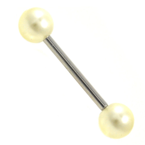 Pearl Colored Balls Straight Barbell 14g 5/8"