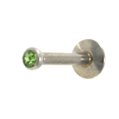 Tiny Green CZ Labret Monroe Tragus Bar 16g (2 Sz)