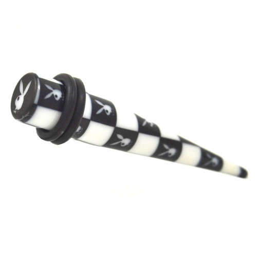 Black/White Playboy Bunny Checkered Tapers (8g-00g)