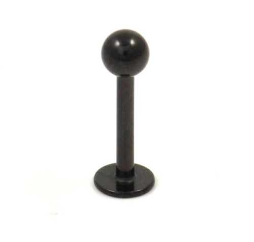 16G Black Titanium Ball Labret Monroe Ring - 3 Sizes