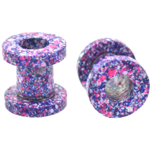 Purple/Pink/Blue Crazy Paint Tunnels (8g-5/8")