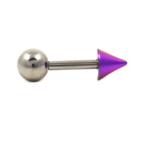 Purple Titanium Spike Steel Barbell 16g 1/4"