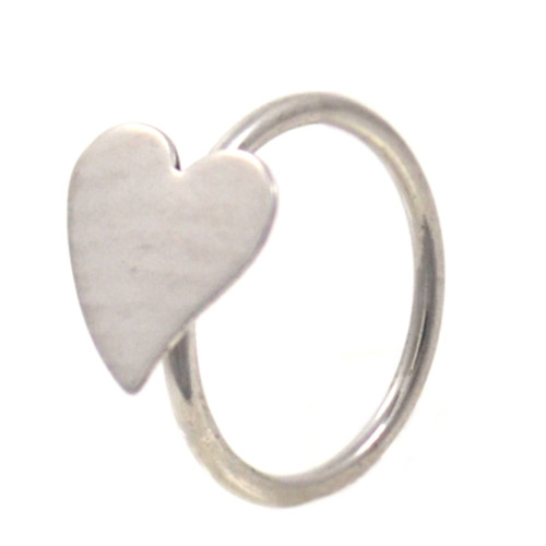 Stainless Steel Heart Nose Hoop Ring 20 Gauge 5/16"