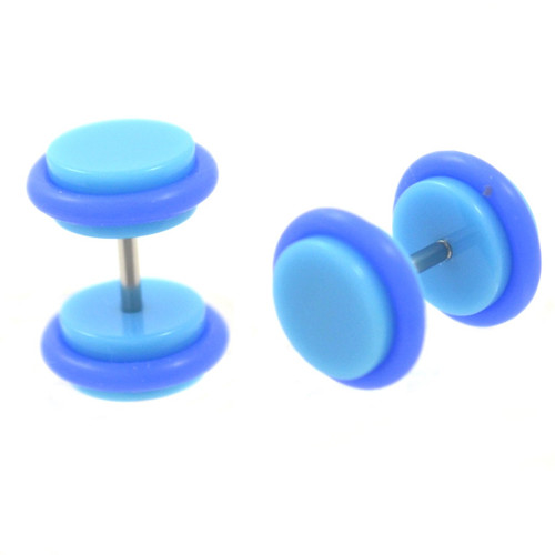 Baby Blue Acrylic Fake Plug Earrings (0g Look)