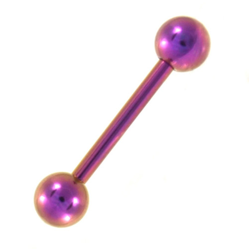 Purple Titanium Straight Barbell 16G-12G (6 Sz)