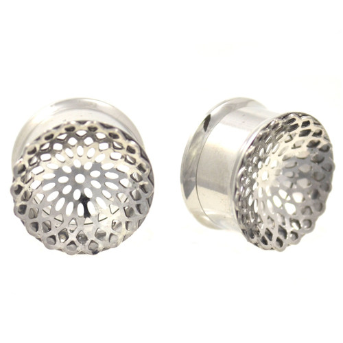 Buddhist Mandala Steel Screw Fit Tunnels (0g-1")