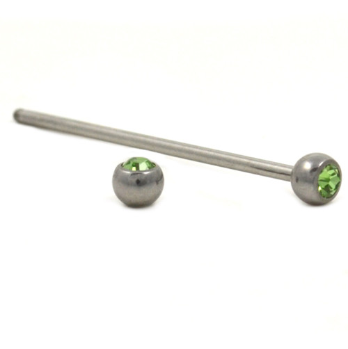 Green Gems Steel Industrial Barbell 14g 1 &1/2"