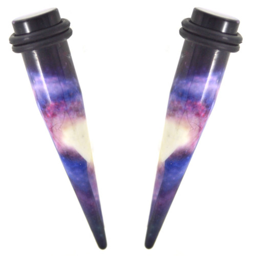 Galaxy Print Acrylic Tapers Expanders (6g-1/2") - Style 2
