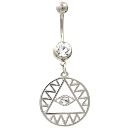 Circle Centered All Seeing Eye Belly Ring