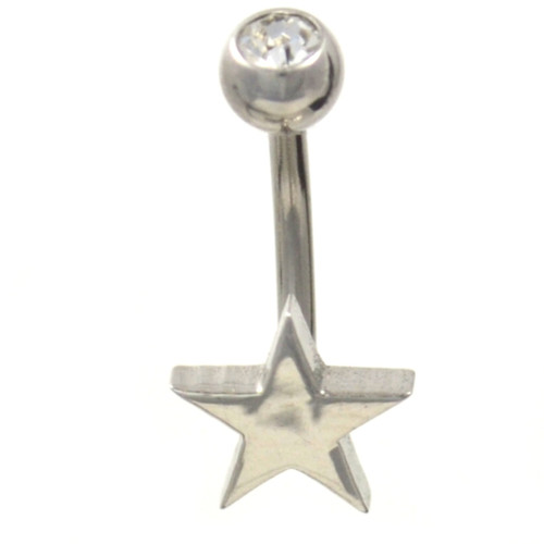 Steel Cut Star Non-Dangle Belly Ring 