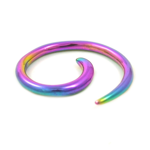 Rainbow Titanium Spiral Ear Tapers Stretchers (12g-0g) Rainbow Titanium Spiral Ear Tapers Stretchers (12g-0g)