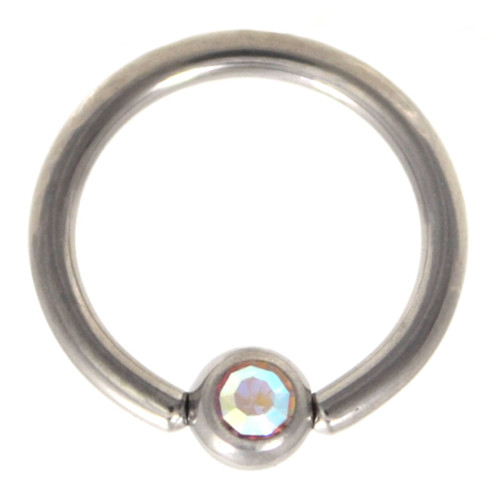 Aurora Cz Gem Captive Bead Ring CBR 16G/14G