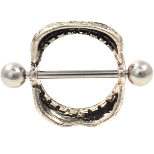 Open Mouth Nibbler Nipple Ring Shield 14g 3/4"