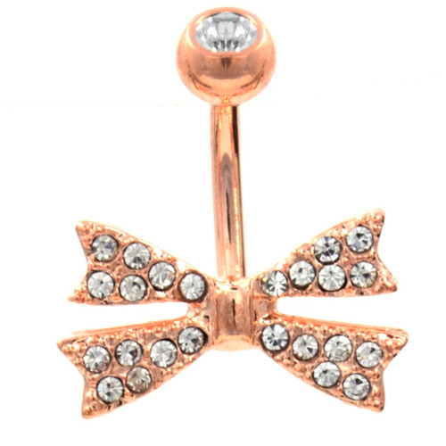 Snazzy Bow Tie Rose Gold Belly Ring