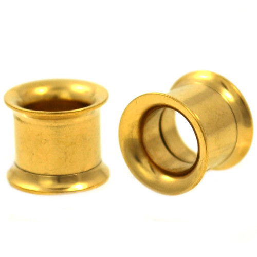 Gold IP Steel Internally Threaded Tunnels (8g-1")