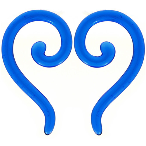 Blue Question Mark Acrylic Spiral Tapers (14g-0g)