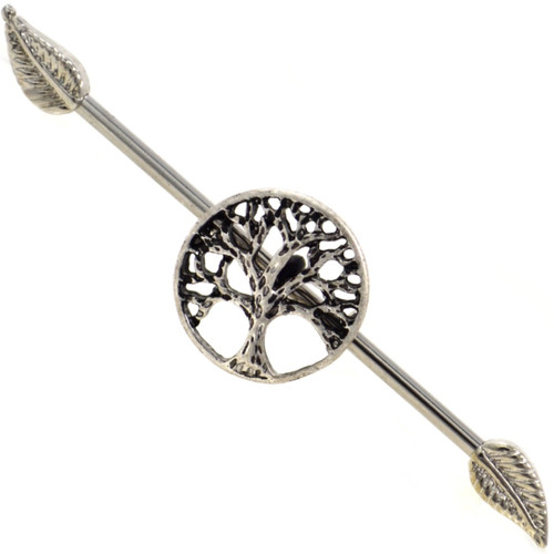 Tree Of Life Steel Industrial Barbell 14G 38mm