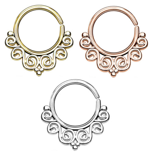  Annealed Vintage Filigree Septum Cartilage Hoop 16G