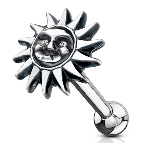 Tribal Sun Cartilage Tragus Stud 16G 1/4" Tribal Sun Cartilage Tragus Stud 16G 1/4"