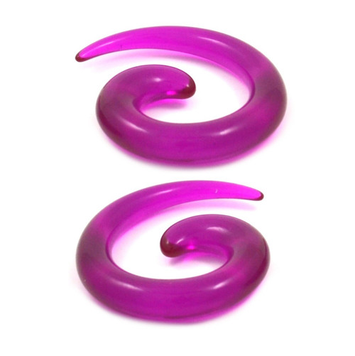 Purple Acrylic Spiral Tapers (12g-0g) Purple Acrylic Spiral Tapers (12g-0g)
